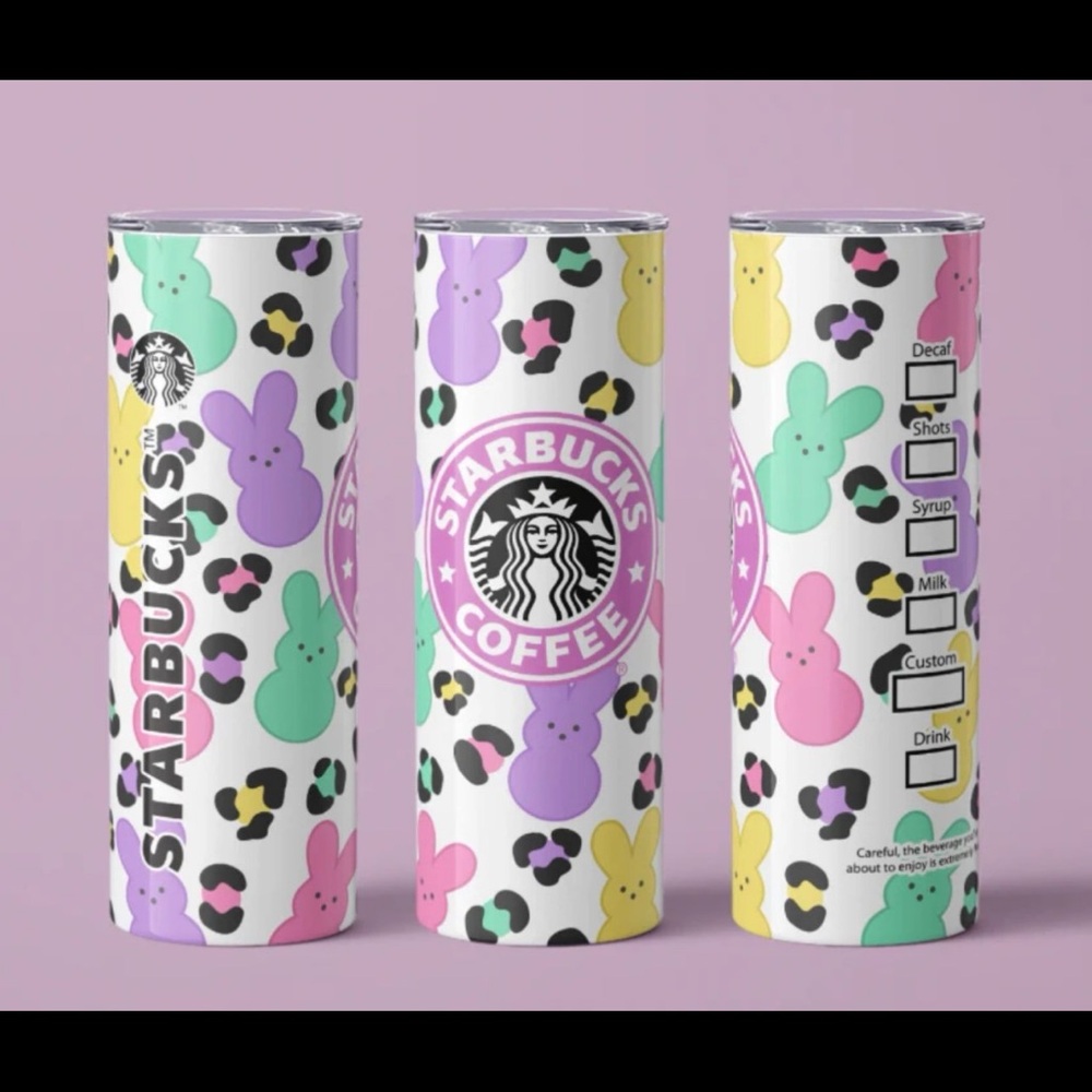 Pastel Easter Peeps Starbucks Sublimated Insulated Stainless Steel 20oz Tumbler